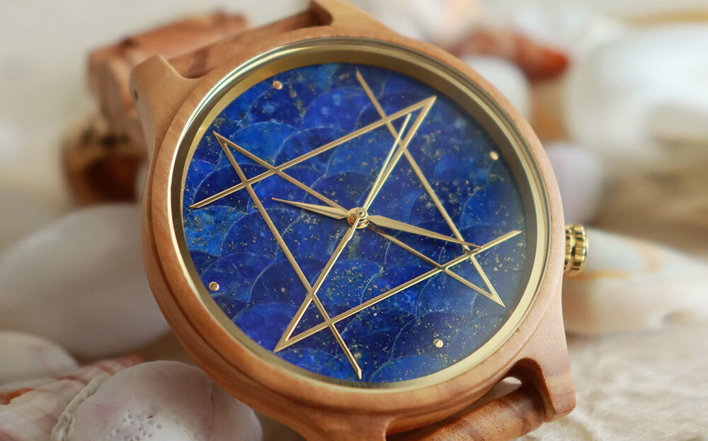 NEW ITEM 天然石×天然木 唯一無二の美しい模様の腕時計「NOZ」